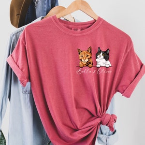 Custom Cat Shirt, Comfort Colors Shirt, Personalized Cat Mom Gift, Gift for Cat Dad, Cat Lover TShirt, New Cat Owner Tee, Cute Pet T-Shirt