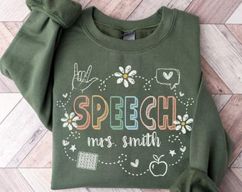 Sudadera de terapia del habla, camiseta personalizada para terapeuta del habla, regalo de graduación personalizado para logopedas, sudaderas para patólogos del habla y el lenguaje.