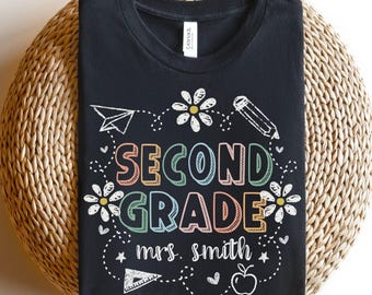 Custom Second Grade Shirt, Retro Second Grade Teacher Shirt, 2nd Grade Team Shirts, Back to School Tee, 2nd Grade Teacher Appreciation Gift