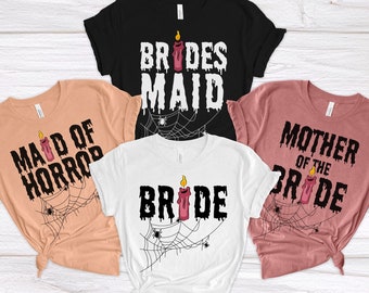 Halloween Bachelorette Party Shirts, Spooky Bachelorette Shirt, Halloween Bride T-Shirt, Fall Bridal Party Outfits, Witchy Bridesmaid TShirt