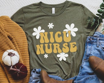 Retro NICU Nurse Shirt, Daisy Neonatal Intensive Care Unit Shirt, Nicu Nurse Gift, Neonatal ICU RN Shirt, New Nurse Grad Tee, Critical Care