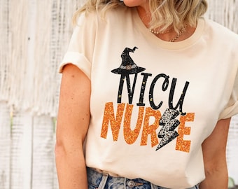 NICU Nurse Halloween Shirt, Spooky NICU Nurse TShirt, Fall Neonatal Nurse Shirt,Hospital Party Tee, Nursing Crew Costume, ICU Nurse T-Shirt