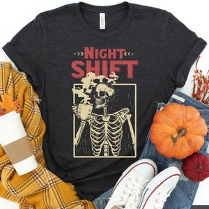 Night Shift Shirt, Halloween Night Shift Nurse TShirt, Night Shift Squad Shirts, Funny Nursing T-Shirt, Spooky ER Nurse Tee, Hospital Staff