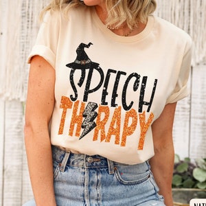 Halloween Speech Therapy Shirt, Spooky Speech Therapist Shirt, SLP Halloween Tee, Speech Pathologist Gift, AAC T-Shirt, Fall Sign Language