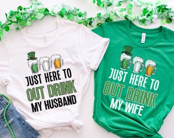 Funny Couples St Patricks Day Shirts, Couples Drinking Party Shirts, Saint Patrick's Day Gift for Couple, Irish Husband and Wife, Mr Mrs Tee