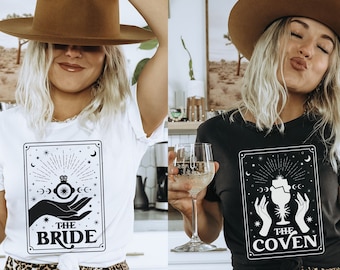 Celestial Bachelorette Shirt, Tarot Bachelorette Party Shirts, Witchy Bride Shirt, Spooky Bridal Party Tee, Bridesmaid Spooky Wedding TShirt