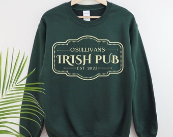 Custom Irish Pub Sweatshirt, Vintage St Patricks Day Sweater, Personalized Irish Shirt, Irish Drinking Gifts, St Pattys Day Parade Outfit
