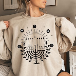 Hanukkah Sweater, Hanukkah Sweatshirt, Happy Hanukkah Gift, Funny Jewish Shirt, Gnomes Chanukah T-Shirt, Menorah Outfit Hebrew Holiday Party