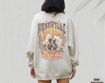 Nashville Sweatshirt, Music City Shirt, Tennessee Crewneck, Country Music Gift, Howdy Vintage Shirt, Cowgirl Hoodie, Girls Trip To Nashville