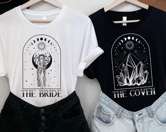 Celestial Bachelorette Party Shirts, Witch Bride Shirt, Witchy Bridal Shower Gifts, Mystical Tarot Bach Party, Halloween Spooky Wedding Tees