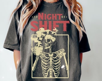Night Shift Shirt, Halloween Night Shift Nurse TShirt, Night Shift Squad Shirts, Funny Nursing T-Shirt, Spooky ER Nurse Tee, Hospital Staff
