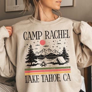 Custom Retro Camp Bachelorette Sweatshirt, Personalized Camping Bachelorette Party Shirts, Outdoor Mountain Bride Sweater, Lake Themed Bach