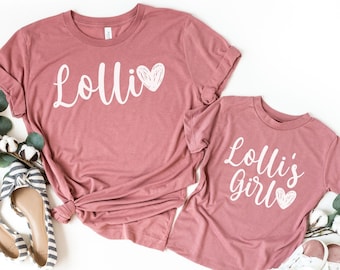 Lolli Shirt, Lolli's Girl Lolli's Boy Shirt, Matching Grandma and Me Shirts, Mother's Day Gift for New Grandma, Grandmother TShirt, Gigi Tee