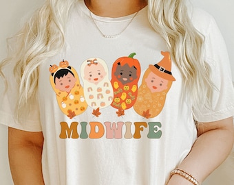 Midwife Halloween Shirt, Fall Midwifery Shirt, Spooky Labor and Delivery Squad, OBGYN, Fall Midwife TShirt, Nursing Student Gift, Doula Tees