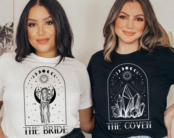 Celestial Bachelorette Party Shirts, Witch Bride Shirt, Witchy Bridal Shower Gifts, Mystical Tarot Bach Party, Halloween Spooky Wedding Tees