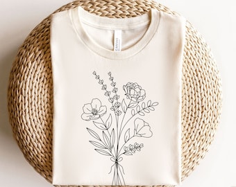 Custom Birth Month Flower Bouquet Shirt, Personalized Gift for Mom, Grandma Garden T-Shirt, Sentimental Mother's Day Gift for Plant Mama