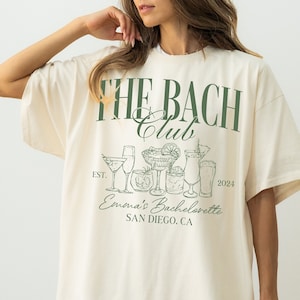 Luxury Bachelorette Merch Comfort Colors, The Bach Club Bachelorette Shirt, Custom Beach Bachelorette Party Tees, Cocktail Bridal Party Gift