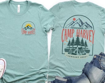 Custom Camp Shirt, Matching Family Camping Shirts, Personalized Camping Gifts, Camp Crew Shirt, Mountain Hiking Tees, Camping Trip T-Shirt