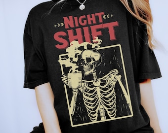 Night Shift Shirt, Halloween Night Shift Nurse TShirt, Night Shift Squad Shirts, Funny Nursing T-Shirt, Spooky ER Nurse Tee, Hospital Staff