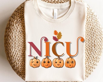 NICU Nurse Shirt, Nurse Halloween Shirts, Nicu Nurse Gifts for Fall, Pumpkins Neonatal Nurse T-Shirt, RN Mother Baby Nurse, NICU Squad Tee