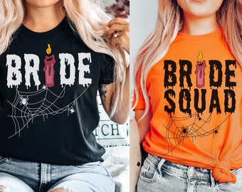 Halloween Bachelorette Shirts, Spooky Bachelorette Party Shirt, Bride Squad T-Shirt, Fall Bridal Party Bridesmaid Outfit, Witchy Wedding Tee