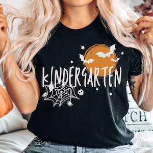 Chemise Halloween maternelle, chemise effrayante d'enseignant de maternelle, déguisement de fête d'Halloween pour l'école, chemises d'équipe de maternelle, cadeau automne préscolaire préscolaire