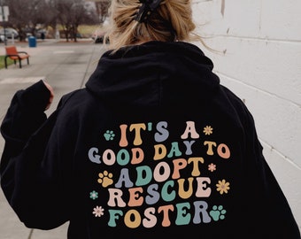 Dog Rescue Hoodie, Adopt Rescue Foster, Retro Rescue Mom Sweatshirt, Animal Rescue Sweater, Dog Adoption Shirt, Gift for Dog Mama, Dog Lover