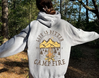 Camping Hoodie, Campfire Sweatshirt, Camper Sweater, Adventure Shirt, Nature TShirt, Camp Lover Gift, Family Camping Shirts, Hiking Hoodie