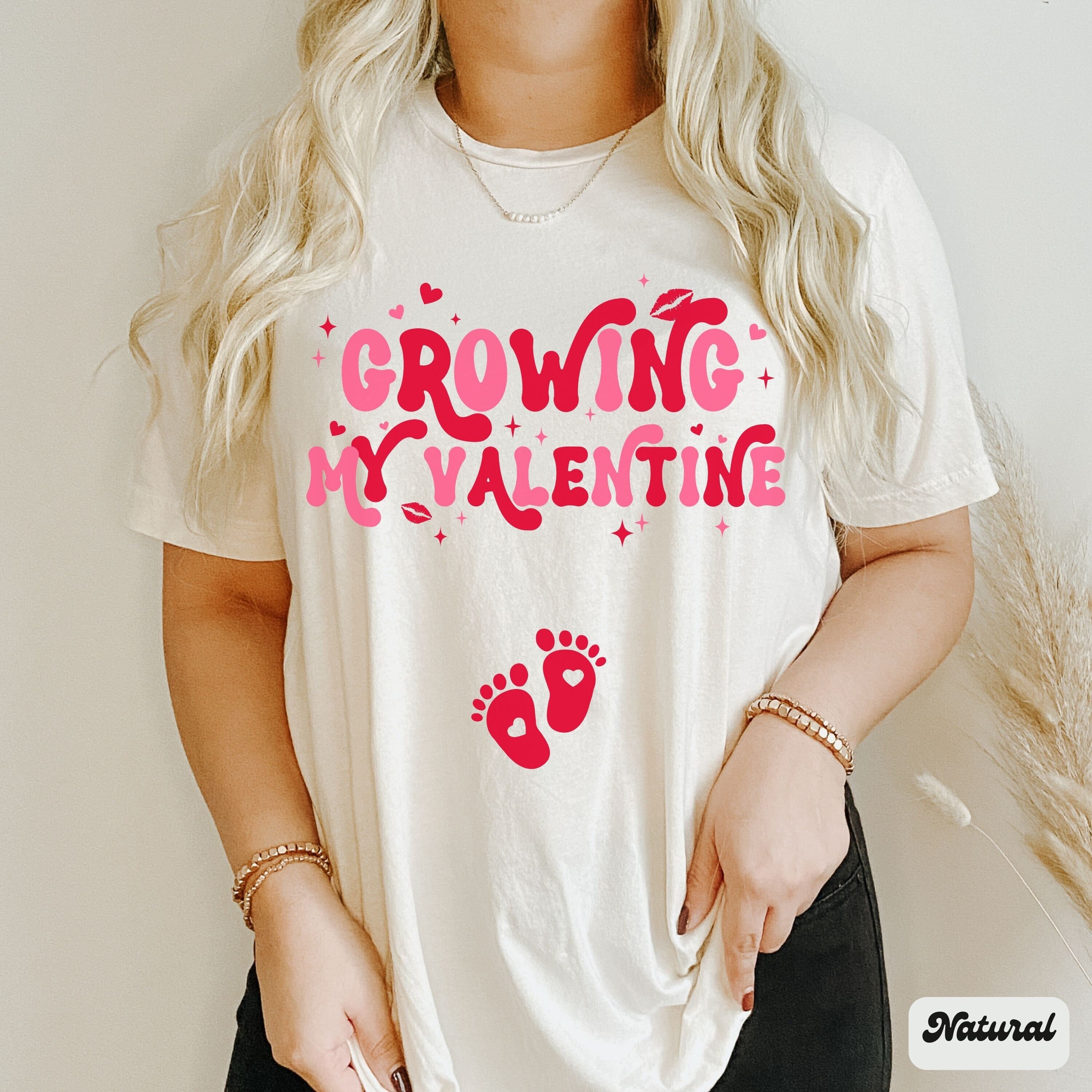 Valentine's day Pregnancy Shirt, Valentine Pregnancy Announcement TShirt, Pregnant Valentine Baby Reveal T-Shirt, Maternity Gift for New Mom