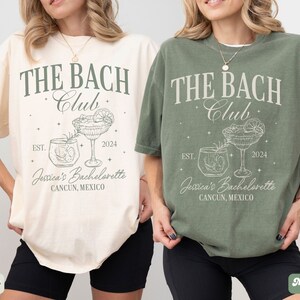 The Bach Club Shirt, Custom Location Bachelorette Shirt, Beach Bachelorette Party Shirts, Personalized Luxury Bachelorette, Bride Social Tee Moss