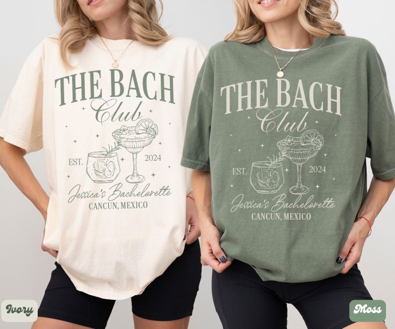 The Bach Club Shirt, Custom Location Bachelorette Shirt, Beach Bachelorette Party Shirts, Personalized Luxury Bachelorette, Bride Social Tee Moss