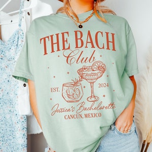 The Bach Club Shirt, Custom Location Bachelorette Shirt, Beach Bachelorette Party Shirts, Personalized Luxury Bachelorette, Bride Social Tee Bay