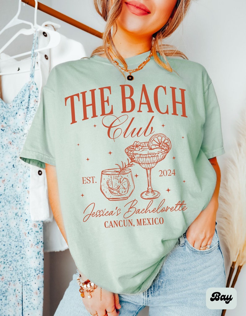 The Bach Club Shirt, Custom Location Bachelorette Shirt, Beach Bachelorette Party Shirts, Personalized Luxury Bachelorette, Bride Social Tee Bay