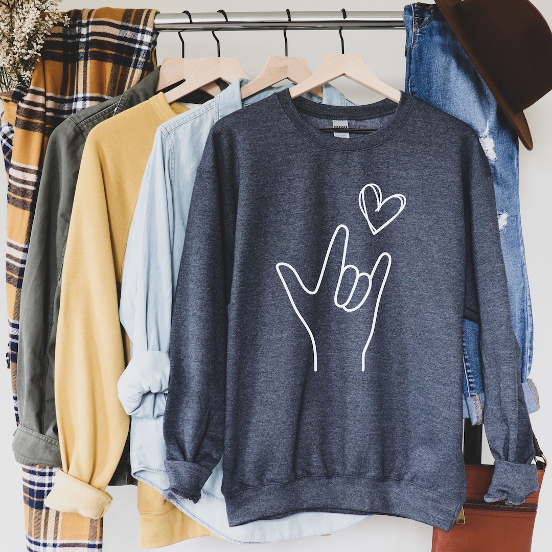 ASL Sweater ASL I Love You Shirt American Sign Language Love Etsy