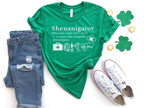 St Patricks Day Nurse Shirts, Shenanigator Shirt, St. Patty's Day Shamrock Tee, Funny Irish Nurse Gift Ideas, RN LPN One Lucky Nurse Shirt