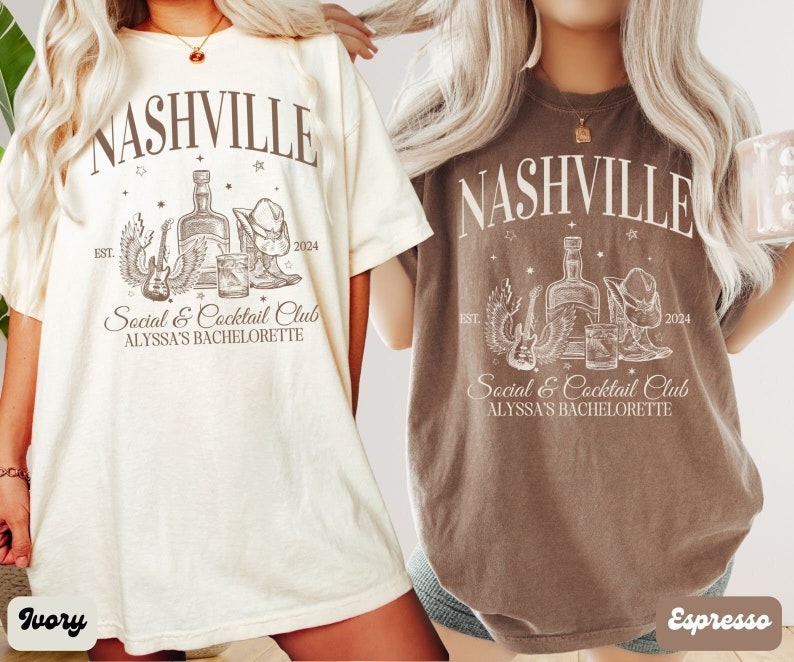 Custom Nashville Bachelorette Shirts, Bachelorette Club Tshirts, Personalized Bride Shirt, Custom Social Club Shirt, Nash Bash