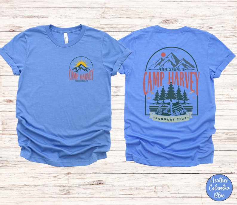 Custom Camp Shirt, Matching Family Camping Shirts, Personalized Camping Gifts, Camp Crew Shirt, Mountain Hiking Tees, Camping Trip T-Shirt Bild 3