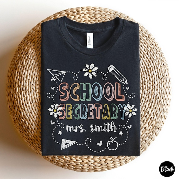 Custom School Secretary Shirt, Personalized School Receptionist TShirt, Administrator, Assistant T-Shirt, Front Office Crew Shirts, Staff