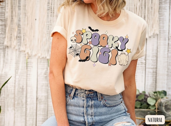 Spooky Gigi Shirt, Grandma Gift, Halloween Shirt for Gigi, Fall Nana Tee, Pregnancy Announcement, Grandparents Costume, Cute Gigi TShirt