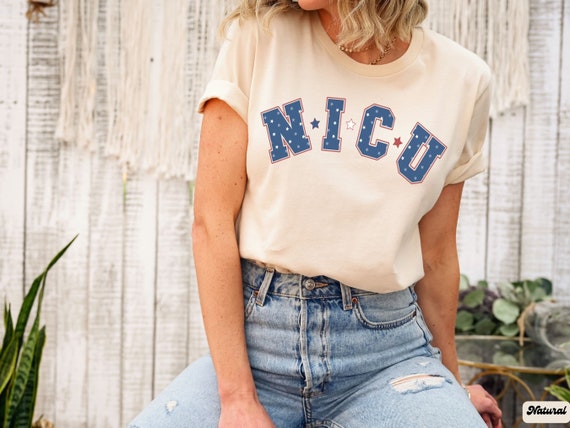 4th Of July NICU Nurse Shirt, Neonatal ICU Nurse Fourth of July TShirt, American Nicu Nurse Tee, Patriotic Nurse T-Shirt, NICU Team Shirts