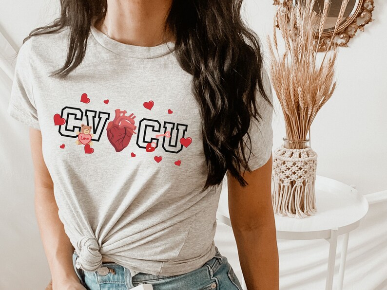 CVICU Valentine Shirt, Cute Cardiovascular Intensive Care Unit Nurse TShirt, Valentine's Day Gift for Cardiac Nurse, RN Tee, ICU Crew Shirts image 6