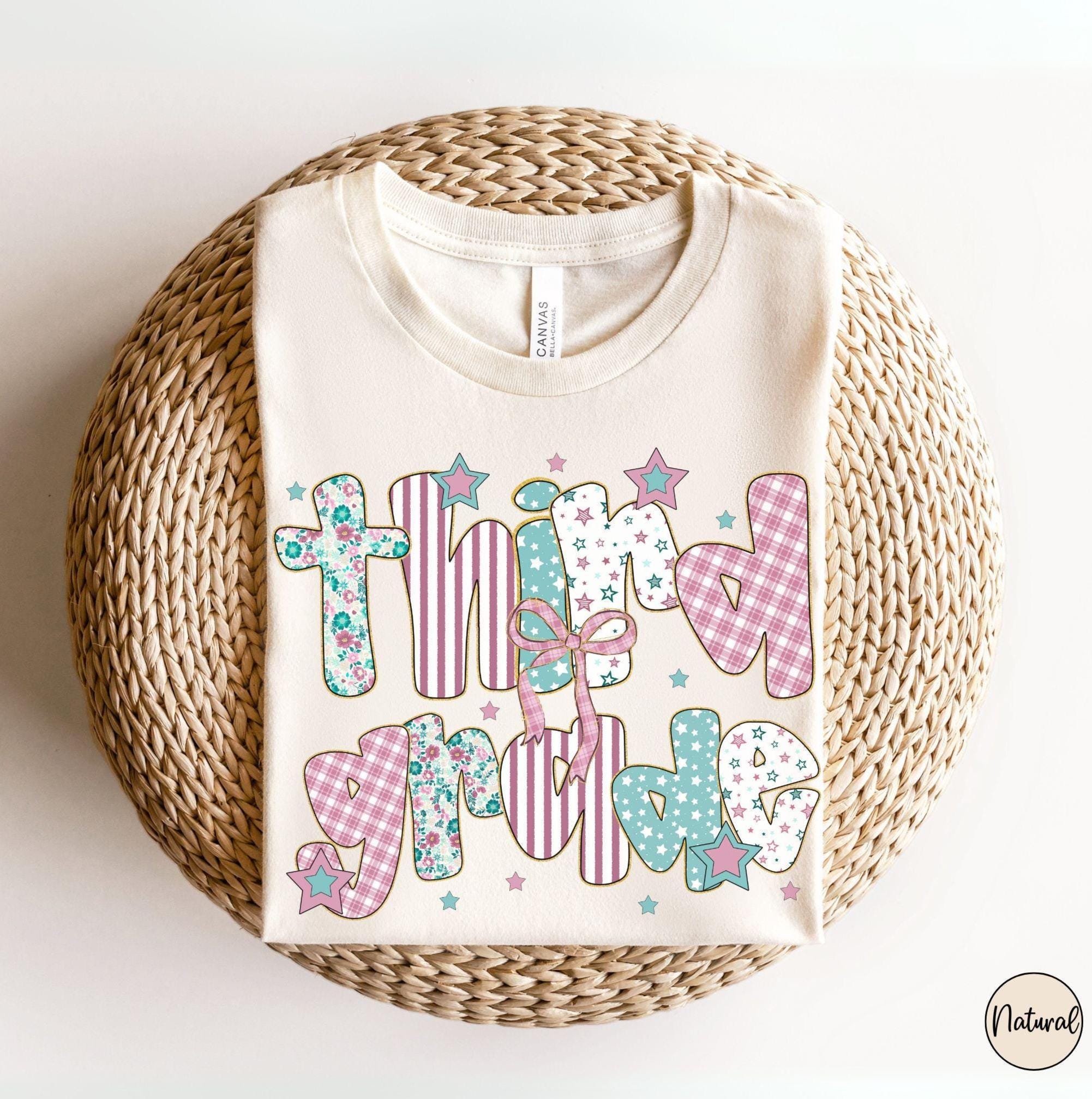 Retro Third Grade Shirt, Preppy Third Grade Teacher T-Shirt, Kids 3rd Grade TShirt, 3rd Grade Teacher Team Shirts, Back to School Squad Tees