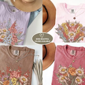 Birth Month Birth Flower Shirt with Names, Custom Mothers Day Gift for Mom, Personalized Grandma Shirt with Grandkids Names, Plant Mama Tee bild 7
