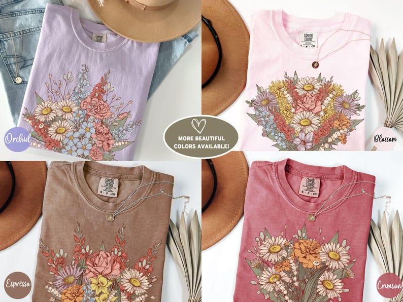 Birth Month Birth Flower Shirt with Names, Custom Mothers Day Gift for Mom, Personalized Grandma Shirt with Grandkids Names, Plant Mama Tee bild 7