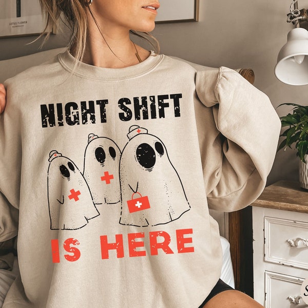 Night Shift Nurse Sweatshirt, Funny Nurse Halloween Shirt, Night Shift Squad Shirts, ER Crew Graveyard Sweater, Emergency Department Hoodie