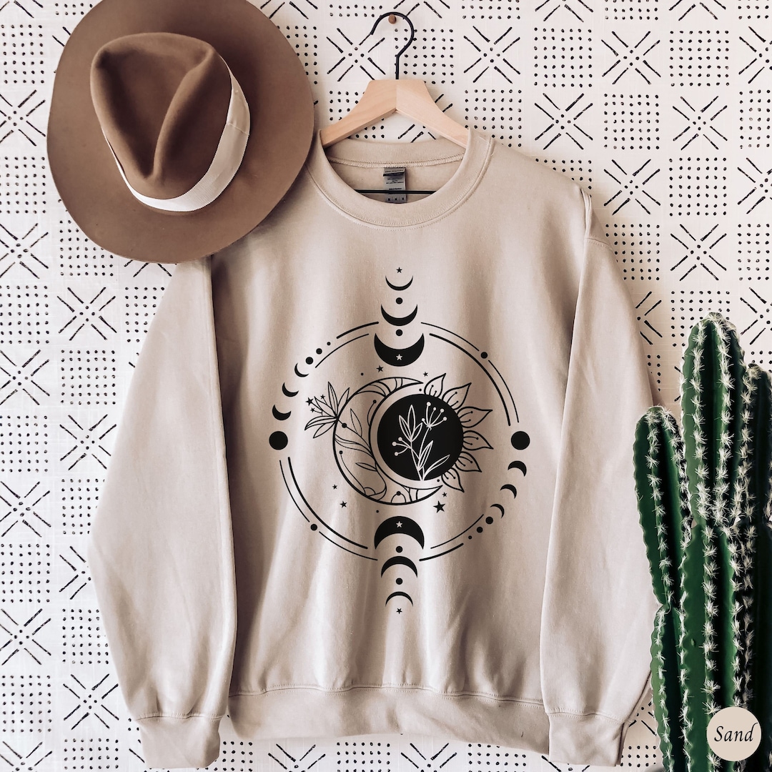 Sun and Moon Sweatshirt, Mystic Moon and Sun Shirt, Mystical Moon Phase