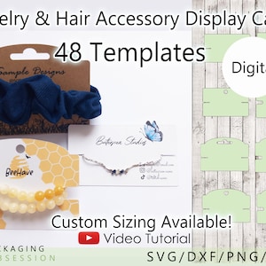 Jewelry Card Svg, Hair Accessory Template, Bracelet Holder Template, Hair Tie Display Card, Scrunchie Holder, Jewellery Packaging