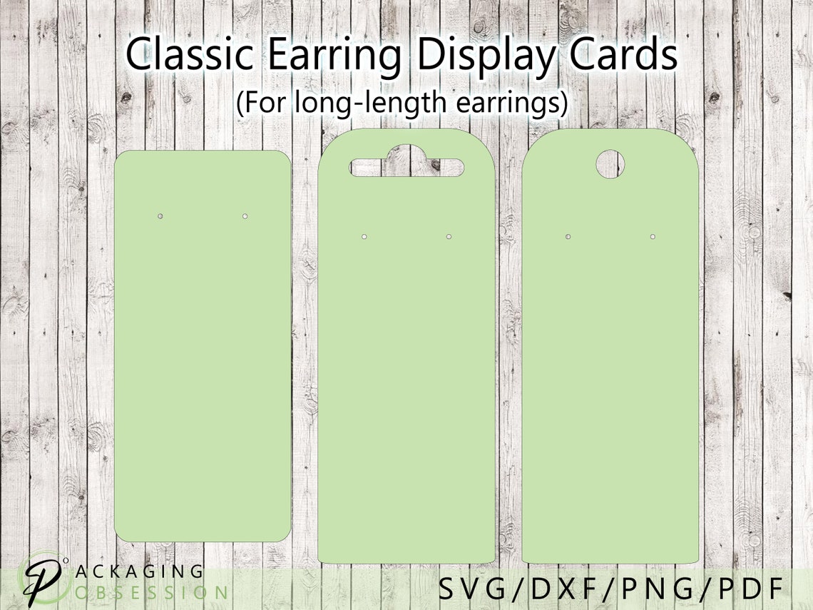 Earring Display Card SVG | Earring Backing Card SVG | Earring Card ...