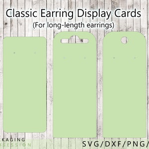 Earring Display Card SVG | Earring Backing Card SVG | Earring Card Template | Long Earrings