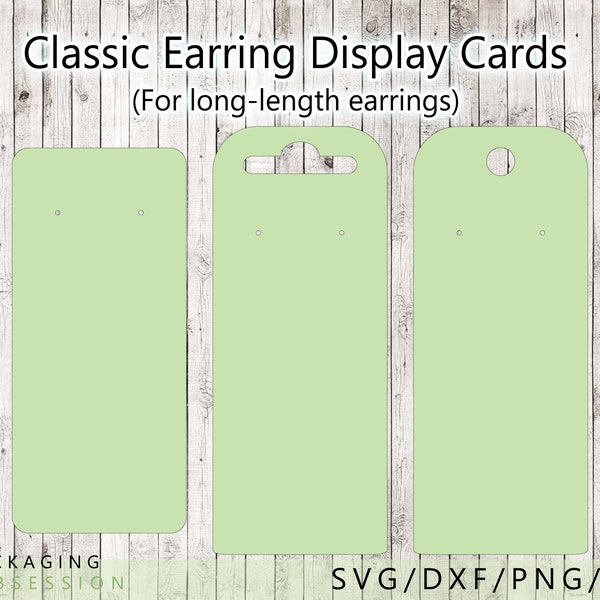 Earring Display Card SVG | Earring Backing Card SVG | Earring Card Template | Long Earrings